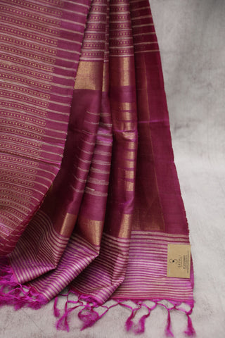 Pink Tussar Silk Saree - SRGKTSS123EX