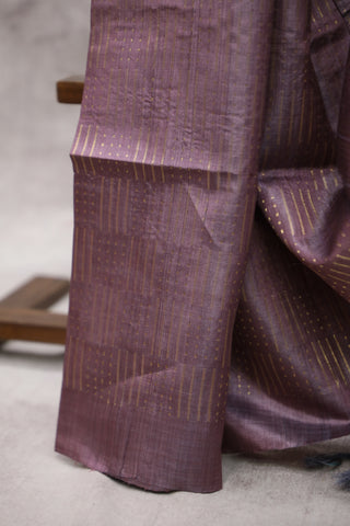 Dark Mauve  Tussar Silk Saree - SRDMTSS86EX