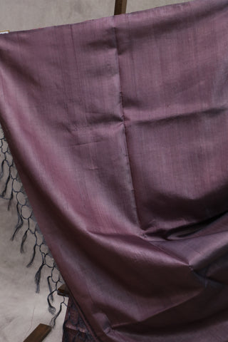 Dark Mauve  Tussar Silk Saree - SRDMTSS86EX