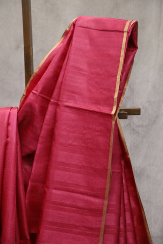 Onion Pink Tussar Silk Saree - SRGKTSS109EX