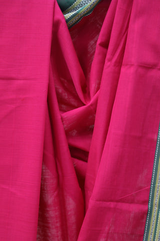 Pink Cotton Ilkal Saree with Chikki Border -SRPCIS427