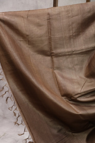 Brown Tussar Silk Saree - SRBTSS680