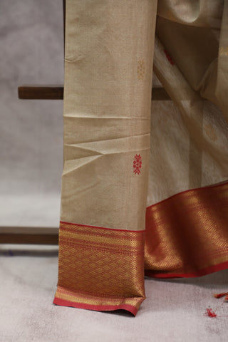 Brown Maheshwari Tissue Silk Saree - SRBSMTSS196