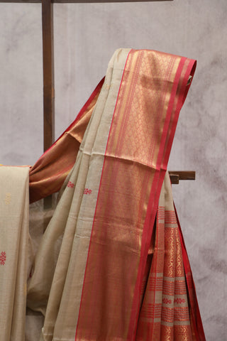 Brown Maheshwari Tissue Silk Saree - SRBSMTSS196