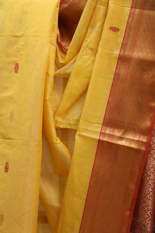 Yellow Maheshwari Tissue Silk Saree - SRYSMS195