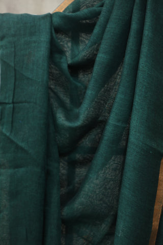 Green Linen Jamdani Saree -SRGLJS01EX