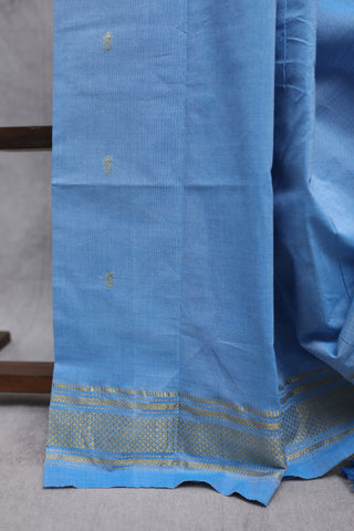 Light Blue Cotton Paithani Saree-SRLBCPS339