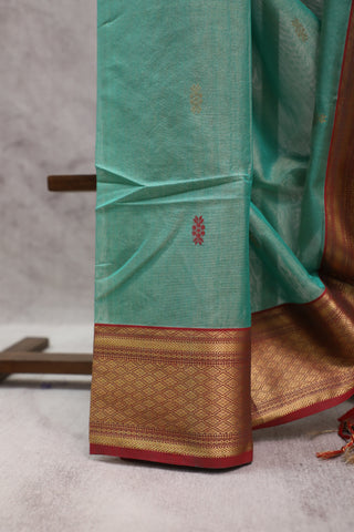 Green Maheshwari Tissue Silk Saree - SRGSMTSS198