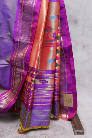 Two Tone Purple Silk Paithani Saree - SRTTPSPS297