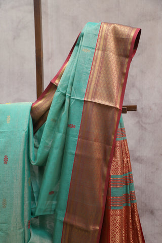 Green Maheshwari Tissue Silk Saree - SRGSMTSS198