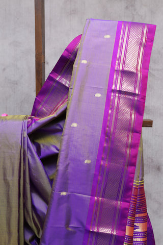 Two Tone Purple Silk Paithani Saree - SRTTPSPS297