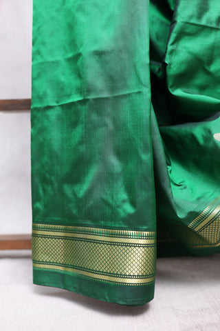 Dark Green Silk Paithani Saree - SRDGSPS298