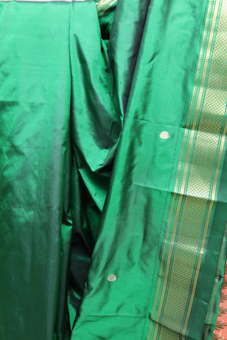 Dark Green Silk Paithani Saree - SRDGSPS298