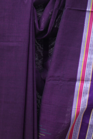 Purple Cotton Ilkal With Gayatri Border Saree -SRPCIS421