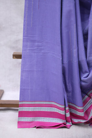 Lavender Cotton Ilkal With Gayateri Border Saree -SRLCIS437