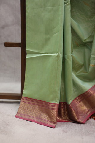 Pastel Green Maheshwari Tissue Silk Saree - SRPGMTSS238