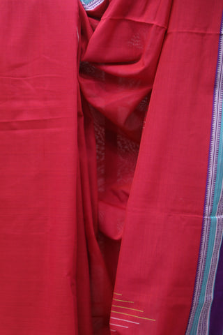 Red Cotton Ilkal Saree -SRRCIS430