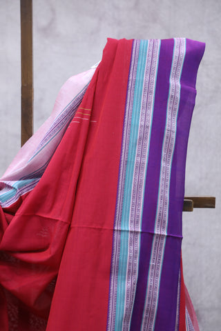 Red Cotton Ilkal Saree -SRRCIS430