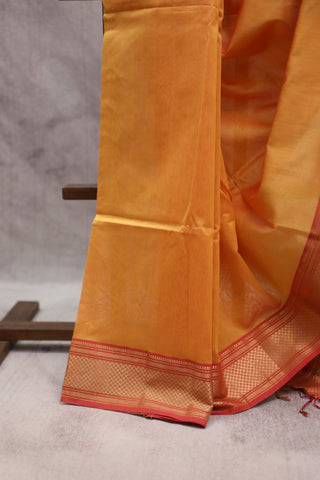 Orange Maheshwari Tissue Silk Saree - SROMTSS237