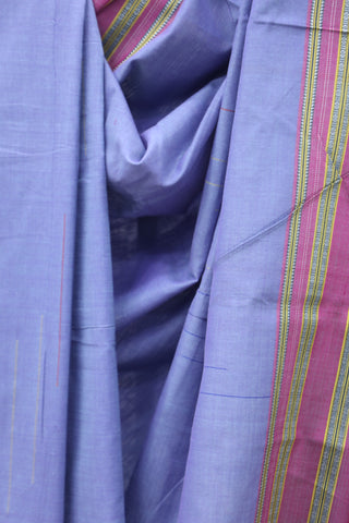 Lavender Cotton Ilkal With Gayateri Border Saree -SRLCIS440