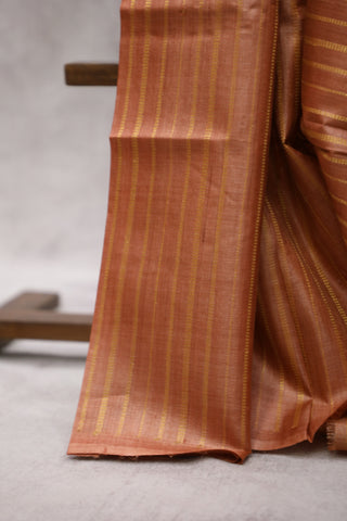 Copper Tissue Tussar Silk Saree - SRCTTSS191