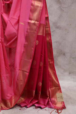 Pink Maheshwari Tissue Silk Saree - SRPMTSS236