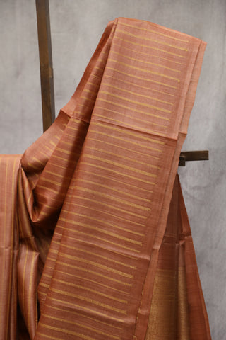 Copper Tissue Tussar Silk Saree - SRCTTSS191