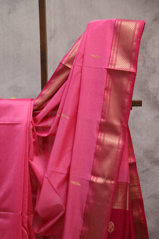 Pink Maheshwari Tissue Silk Saree - SRPMTSS236