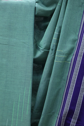 Green Cotton Ilkal With Gayateri Border Saree -SRGCIS435