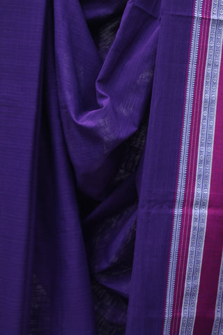 Purple Cotton Ilkal With Gayateri Border Saree -SRPCIS436