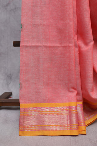 Peach Cotton Paithani Saree-SRPCPS331