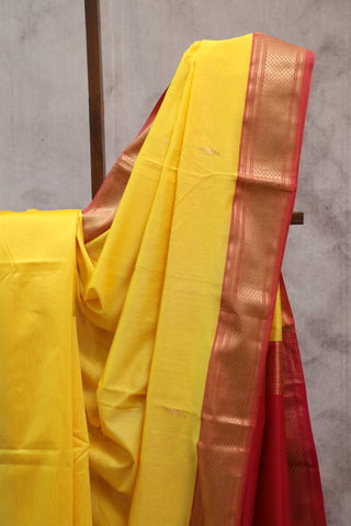 Yellow Maheshwari Tissue Silk Saree - SRYMTSS239