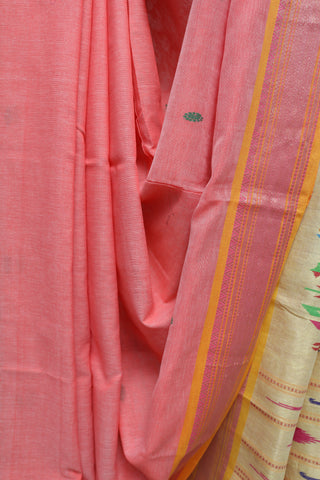 Peach Cotton Paithani Saree-SRPCPS331