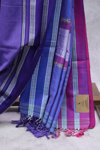 Light Purple Cotton Ilkal With Gayateri Border Saree -SRLPCIS438