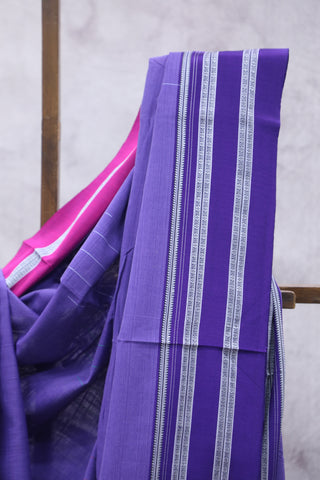 Light Purple Cotton Ilkal With Gayateri Border Saree -SRLPCIS438