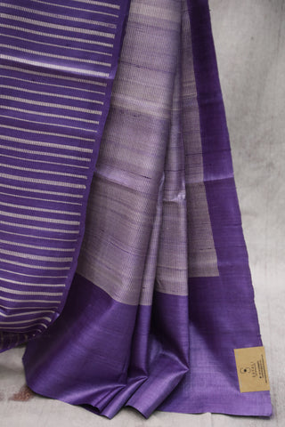 Lavender Tissue Tussar Silk Saree - SRLTTSS186