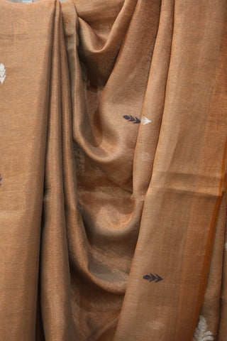 Light Brown Tissue Linen Jamdani Saree - SRLBTLJS57