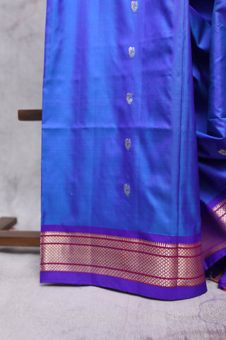 Blue Silk Paithani Saree - SRBSPS313