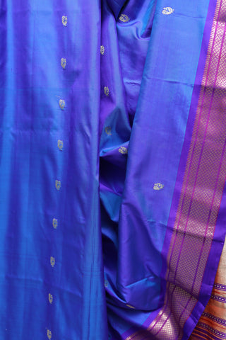 Blue Silk Paithani Saree - SRBSPS313