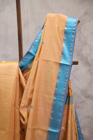 Orange Silk Maheshwari Saree - SROSMS244