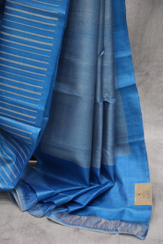 Blue Tussar Silk Saree - SRBTSS890