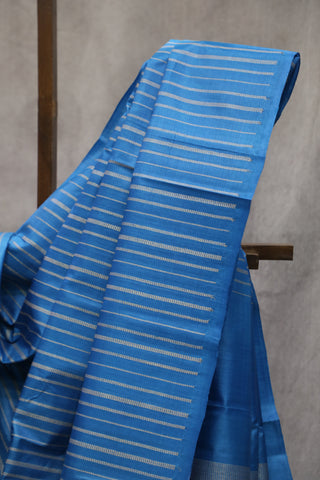 Blue Tussar Silk Saree - SRBTSS890