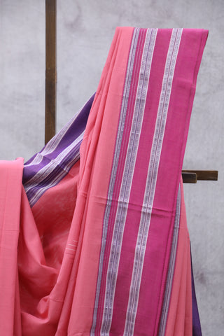 Pink Cotton Ilkal Saree with Gayateri Bordar -SRPCIS420