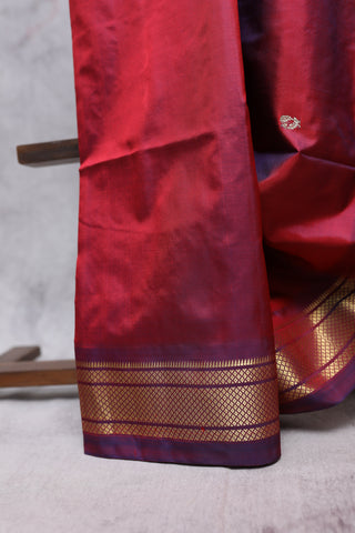 Two Tone Magenta Silk Paithani Saree - SRTTMSPS311