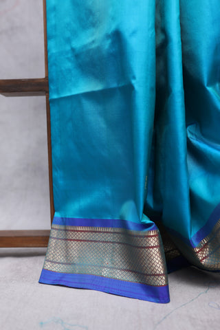 Peacock Blue Silk Paithani Saree - SRPBSPS310