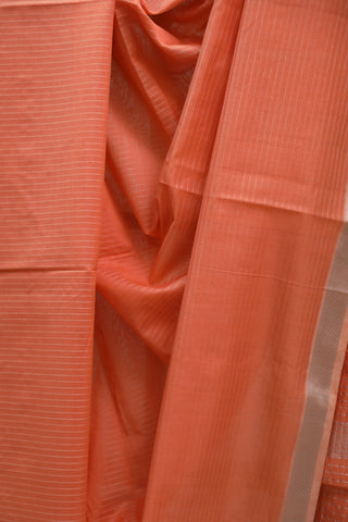 Peach Silk Maheshwari Saree - SRPSMS238