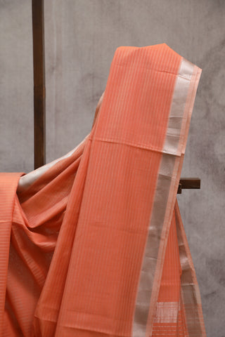 Peach Silk Maheshwari Saree - SRPSMS238