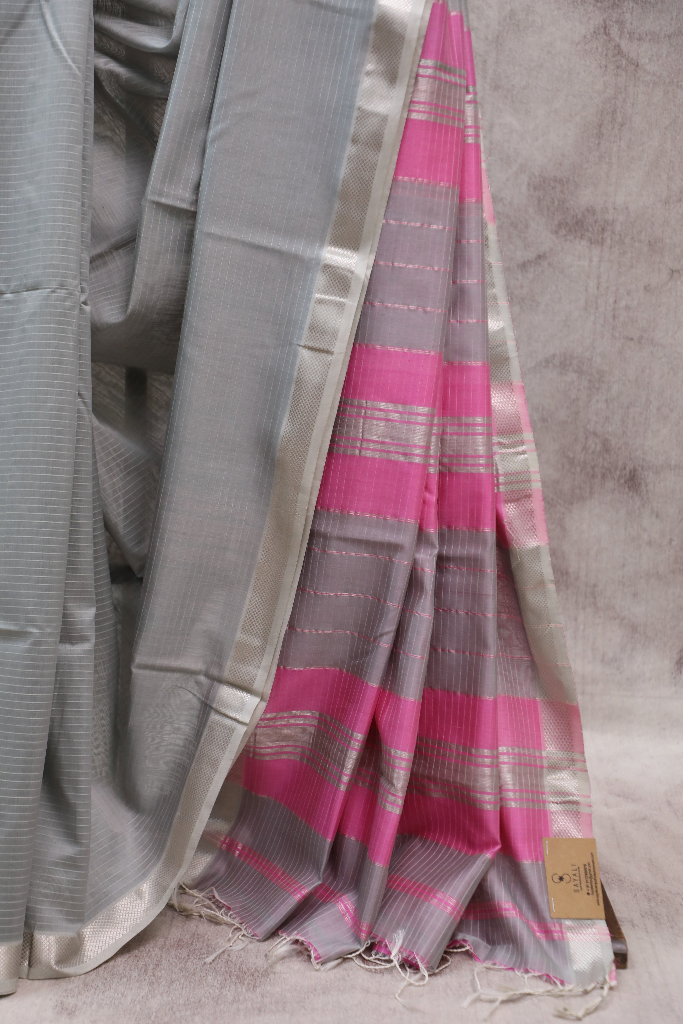Grey Maheshwari Saree - SRGMS241