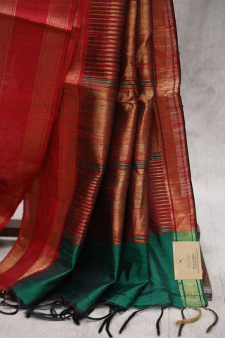 Green Raw Silk Saree - SRGRSS29EX