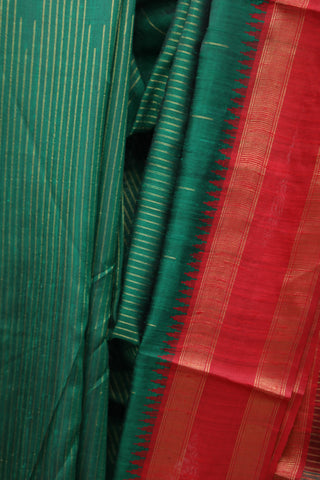 Green Raw Silk Saree - SRGRSS29EX